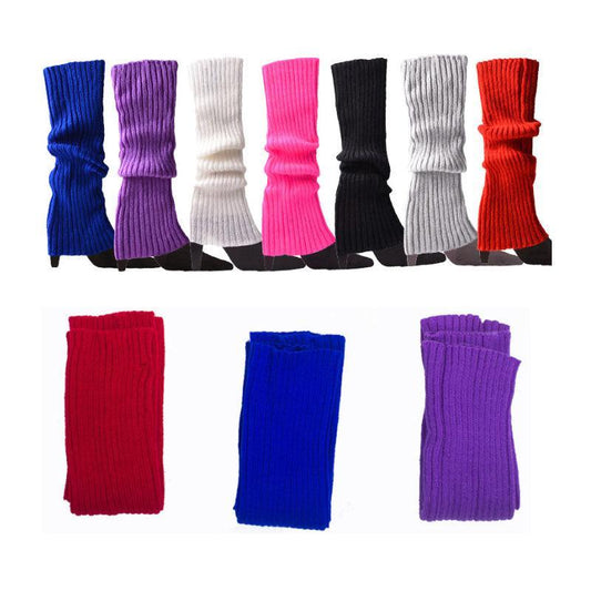 Knitted Leg Warmers Womens Ladies 80s Dance Disco Party Costume Yoga Fitness Socks