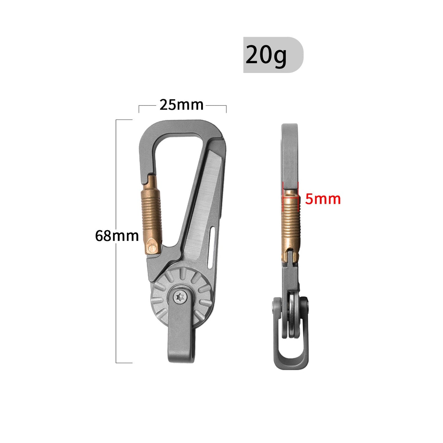Tactical Multi-Tool Carabiner for Men - Heavy Duty Outdoor Gear Accessory with Bottle Opener & Keychain Hook-4