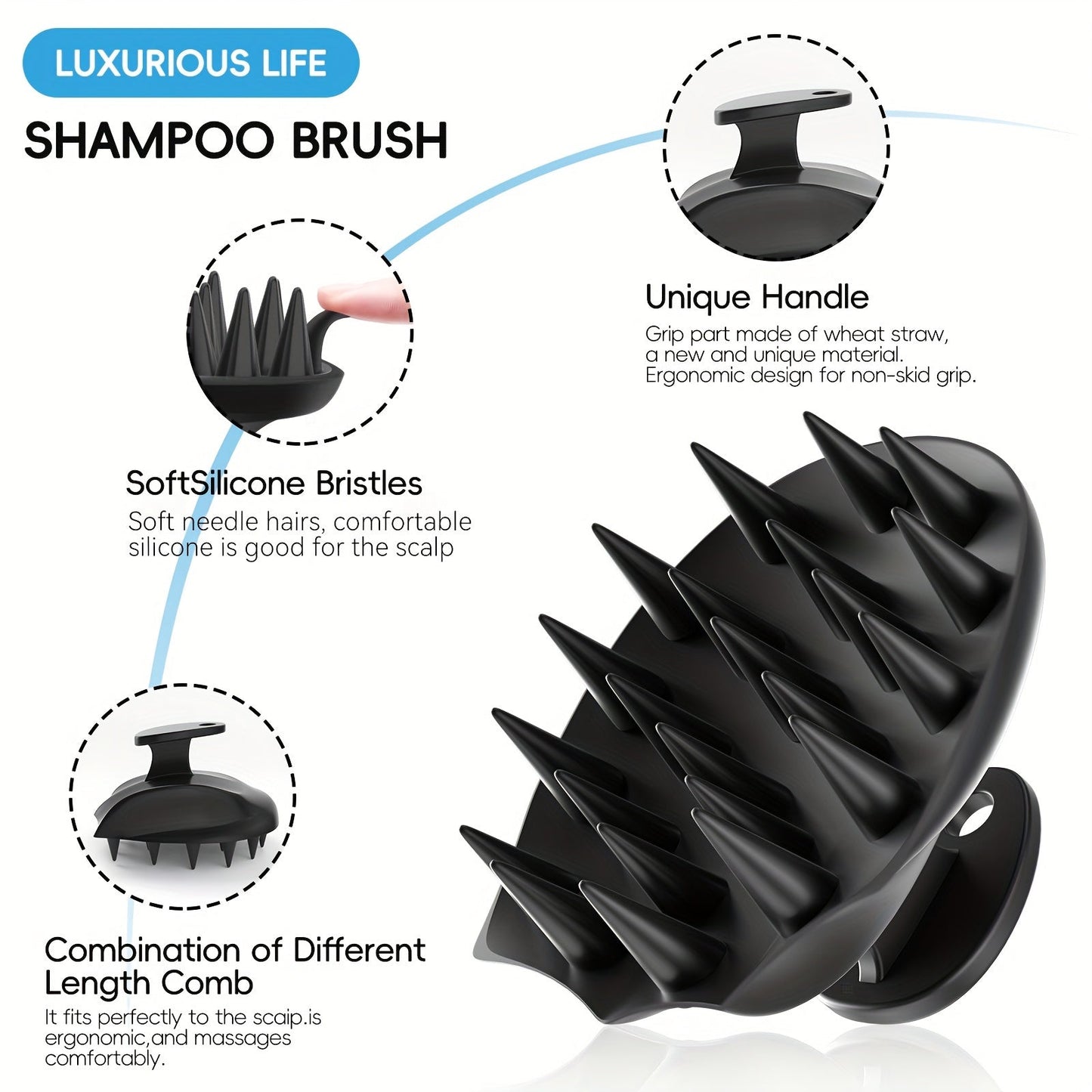 NNETM Silicone Bath Brush Set Gentle Exfoliating (4pcs)-4