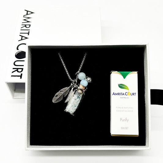 Aquamarine Diffusing Necklace | Energy & Healing | Diffusing on the go