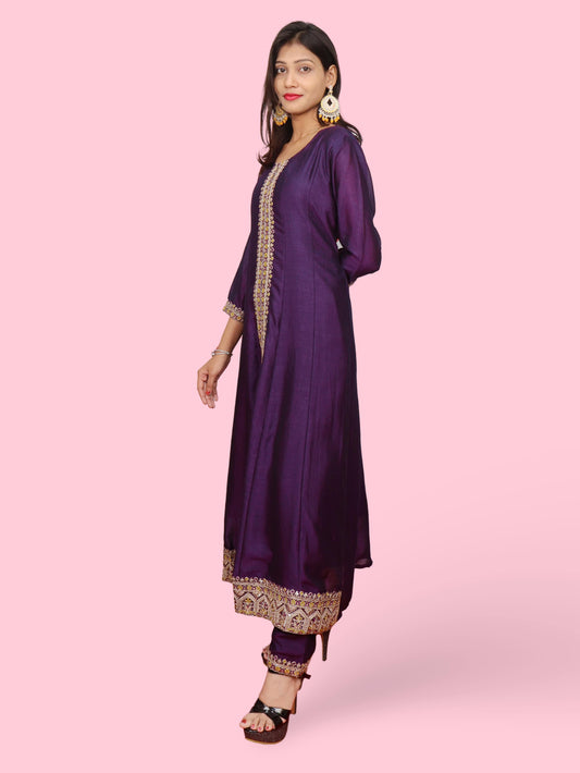 Woman's Anarkali Suit Set with Dupatta-1