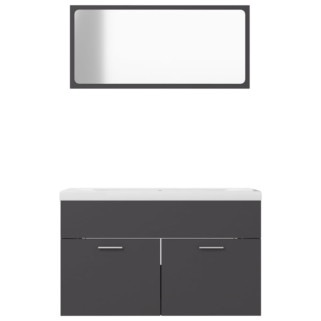 NNEVL Bathroom Furniture Set Grey Chipboard - UrbanNest Co
