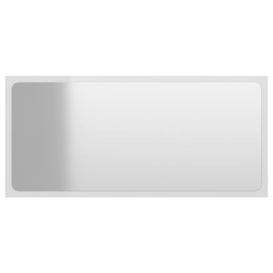 NNEVL Bathroom Mirror High Gloss White 80x1.5x37 cm Chipboard - UrbanNest Co