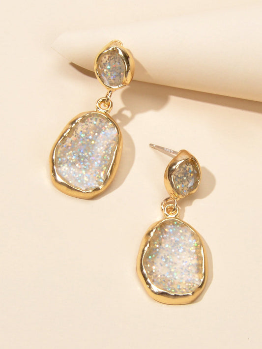 Party Decoration Transparent Trendy Shining Square Dangle Hypoallergenic Earring - UrbanNest Co