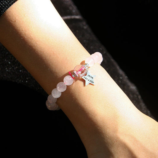 Sterling Silver Crystal Aroma Bracelet - Rose Quartz | Energy & Healing | Diffuser Jewellery - UrbanNest Co