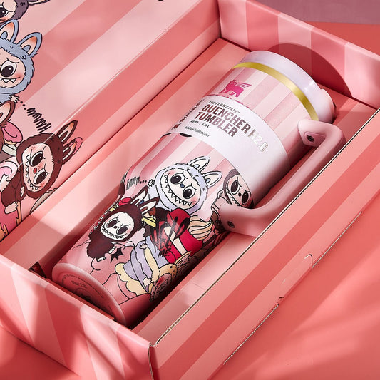 Stanley x Labubu Limited Edition Tumbler Pink Stripe Quencher - UrbanNest Co