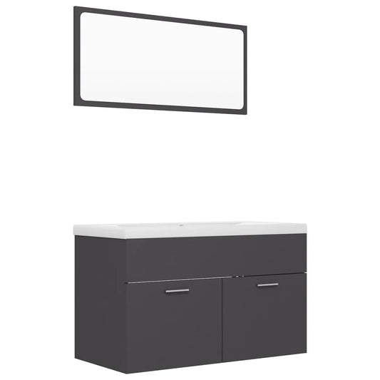 NNEVL Bathroom Furniture Set Grey Chipboard - UrbanNest Co