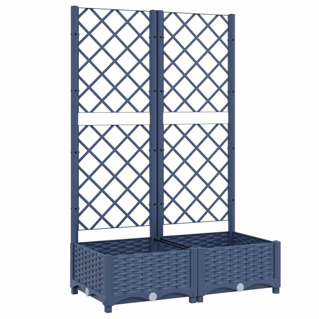 NNEVL Garden Planter with Trellis Blue Grey 80x40x121.5 cm PP - UrbanNest Co