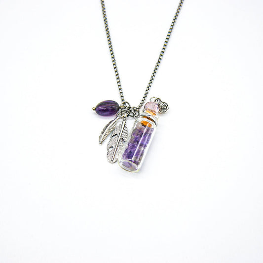 Amethyst Diffuser Necklace | Aroma Jewelry | Energy & Healing | Diffusing on the go - UrbanNest Co