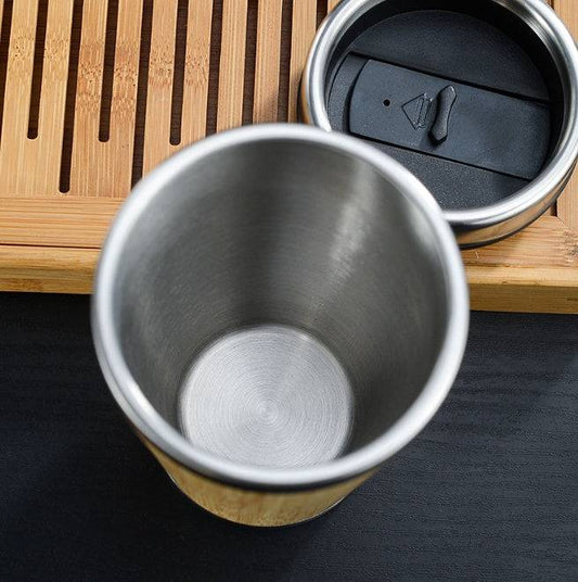 Leakproof Bamboo Travel Mug | 14oz Thermal Insulating Eco Coffee Cup - UrbanNest Co