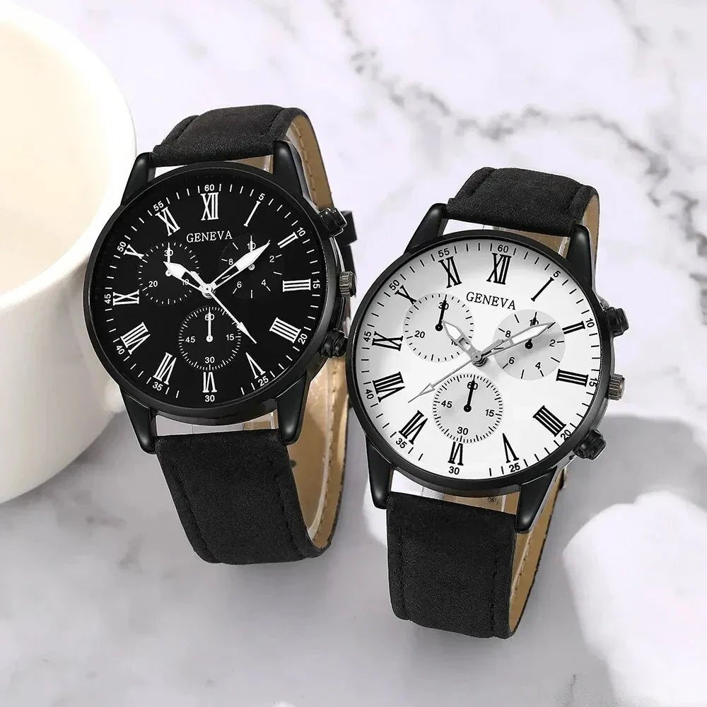 NNEOBA Couple Leather Quartz Watches Set - UrbanNest Co