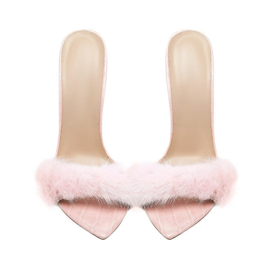 Lightweight Fluffy Pink Heels - UrbanNest Co