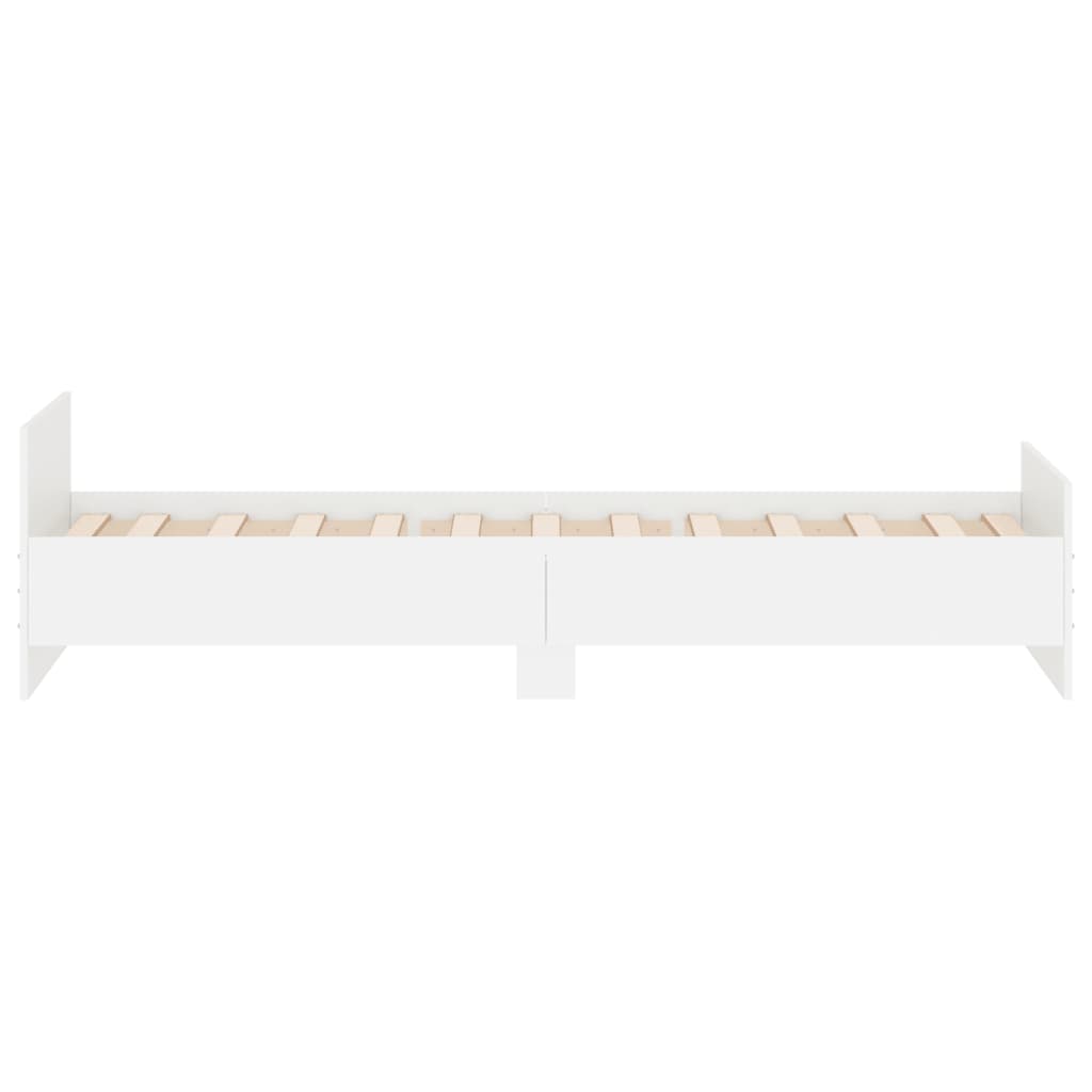 NNEVL Bed Frame White 92x187 cm Single Size Engineered Wood - UrbanNest Co