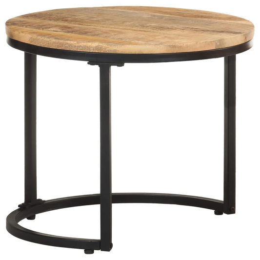 NNEVL Side Tables 3 pcs Rough Mango Wood - UrbanNest Co