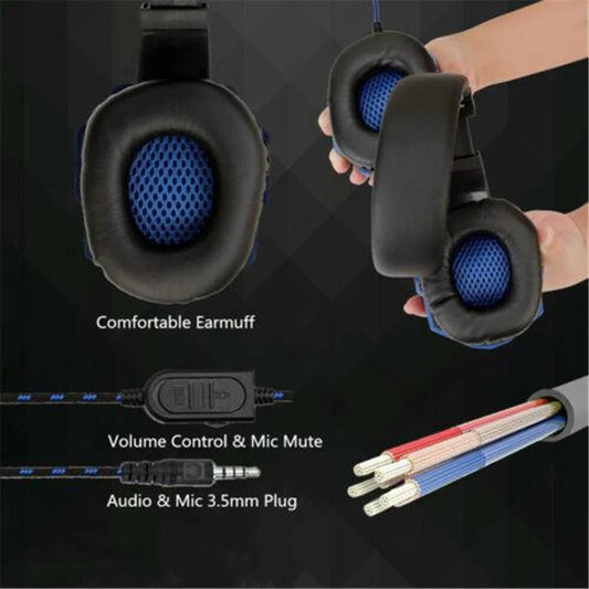 NNEOBA Wired Gaming Headset with Noise Cancelling Microphone(Blue) - UrbanNest Co