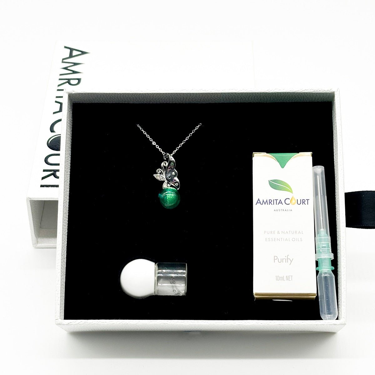 Sterling Silver Butterfly Aroma Necklace - Turquoise | Energy & Healing | Diffuse on the go - UrbanNest Co