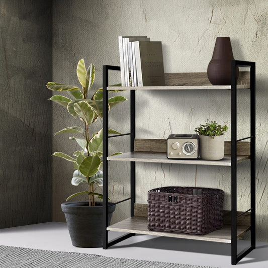 NNEDSZ Bookshelf Display Shelves Metal Bookcase Wooden Book Shelf Wall Storage - UrbanNest Co