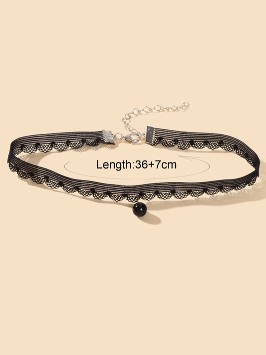 Classic Black Velvet Choker Round Charm Necklace Women Halloween Cosplay Jewelry - UrbanNest Co