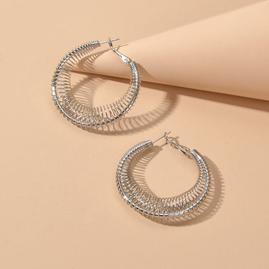 Statement Trendy Gold Silver Hollow Geometric Chunky Hoop Earrings Punk Jewelry - UrbanNest Co