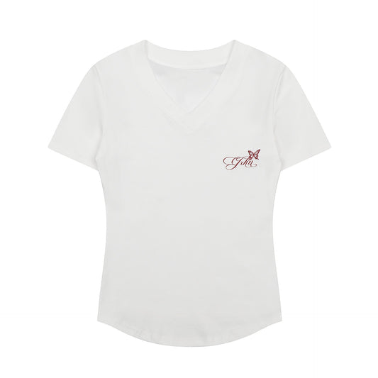 Spider Print V - Neck T-Shirt for Women,Sexy Casual Short Sleeve Top - UrbanNest Co