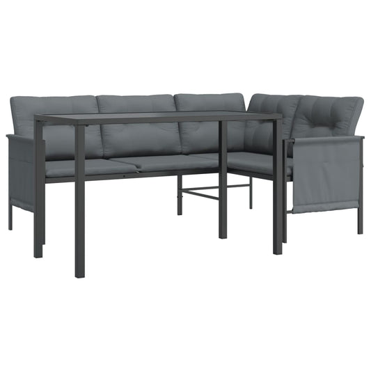 NNEVL 2 Piece Garden Dining Set Anthracite Steel - UrbanNest Co