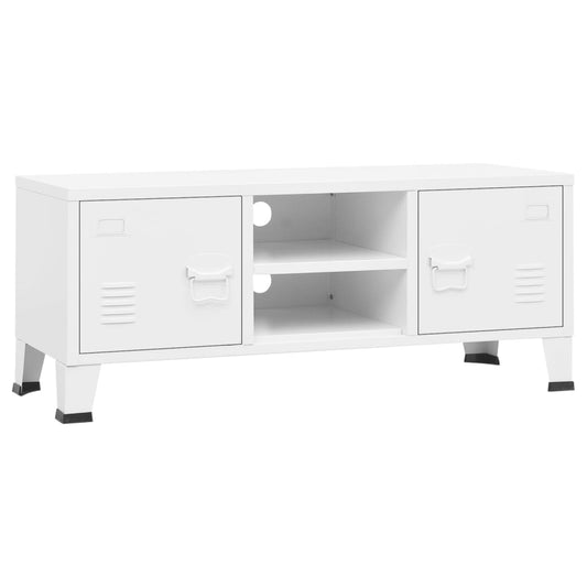 NNEVL Industrial TV Cabinet White 105x35x42 cm Metal - UrbanNest Co
