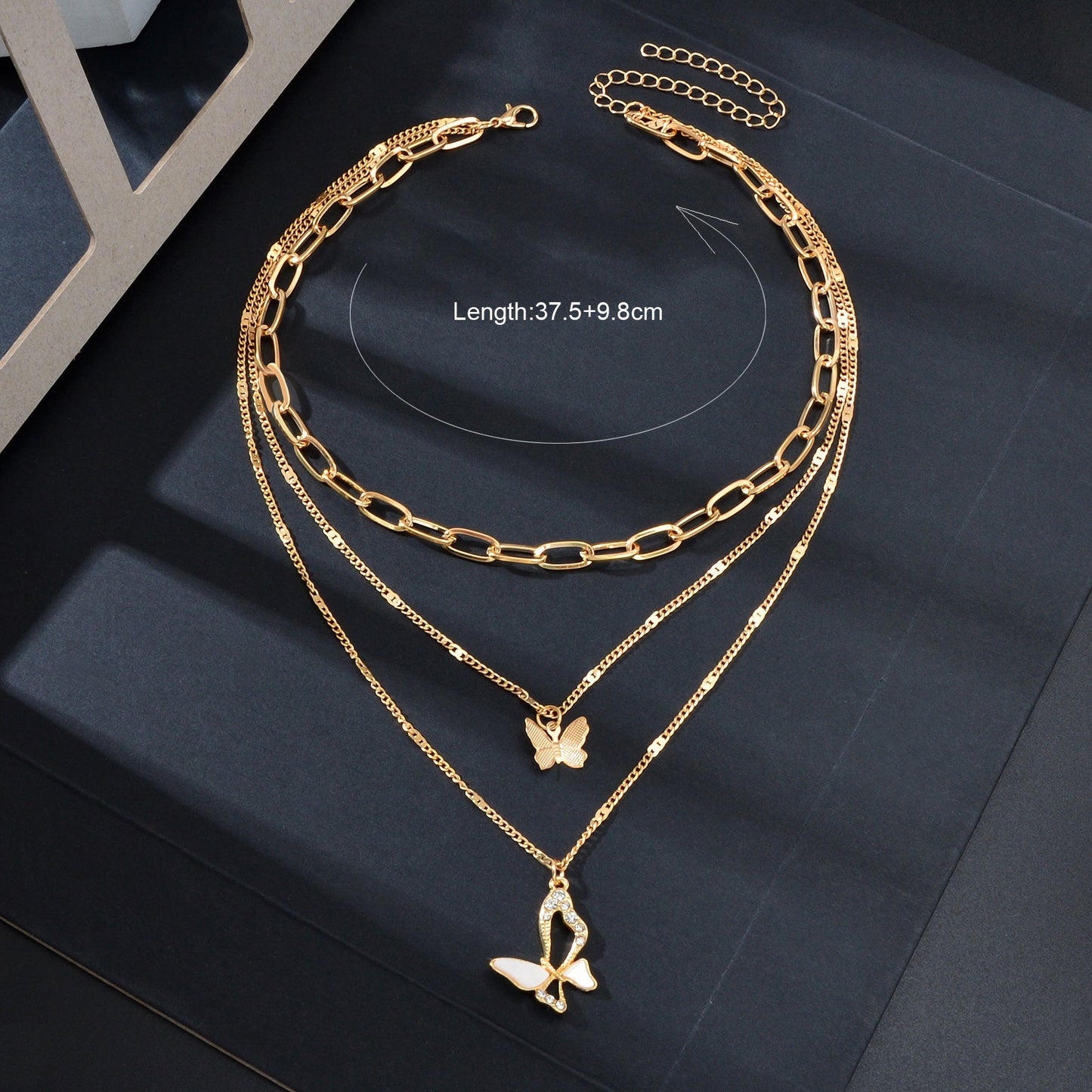 Elegant Golden Layered Chain Butterfly Pendant Necklace for Women Party Social gatherings Jewelry - UrbanNest Co