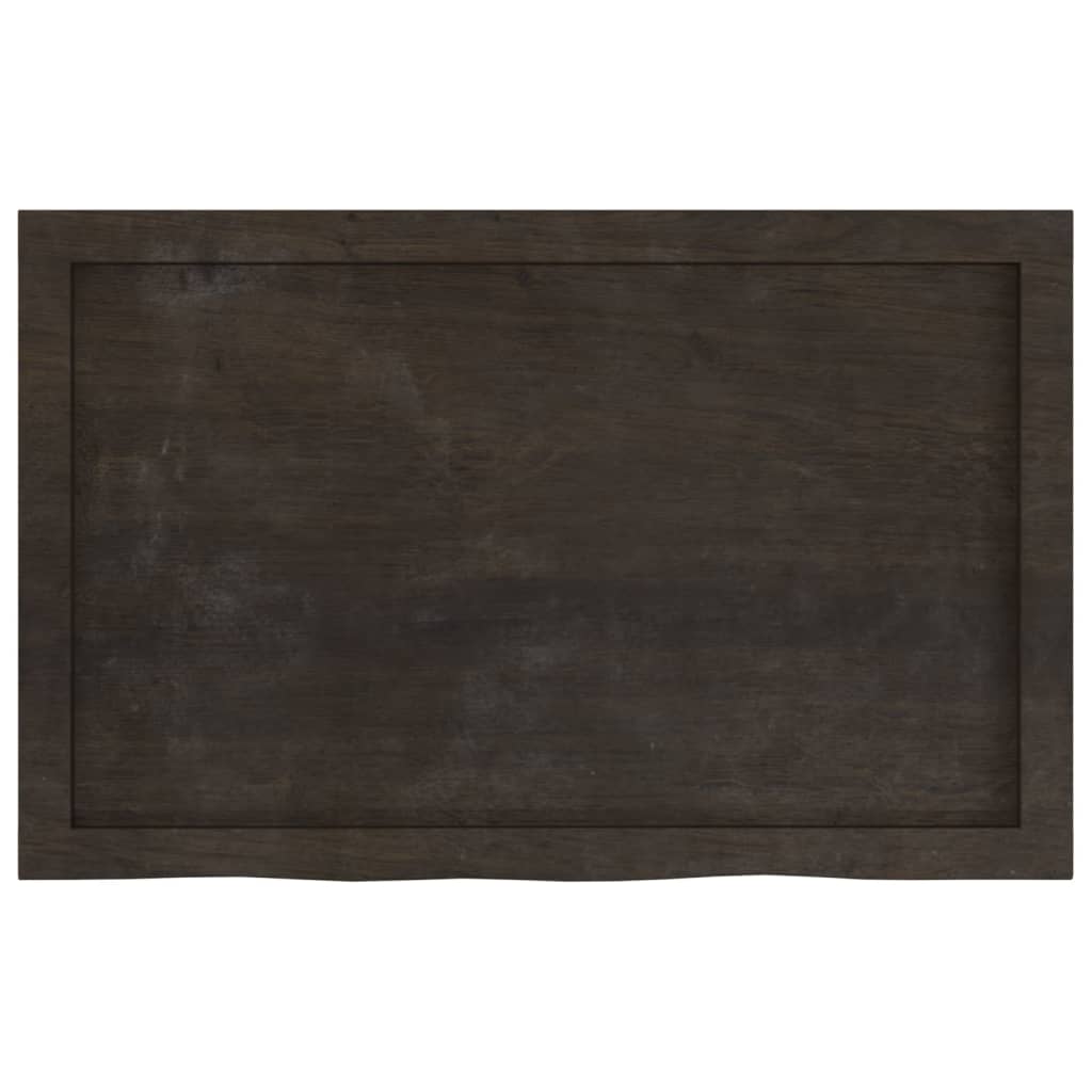 NNEVL Bathroom Countertop Dark Brown 80x50x4 cm Treated Solid Wood - UrbanNest Co