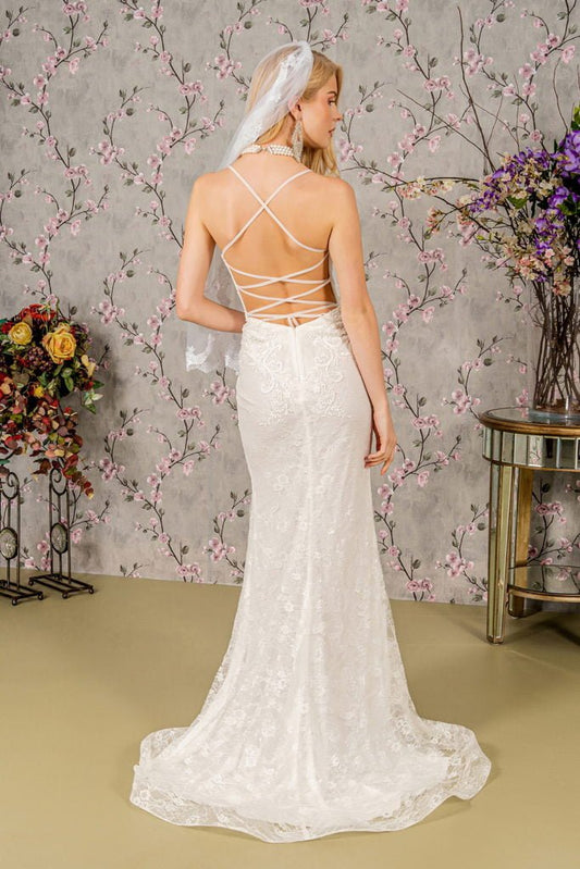 Floral Embroidery Illusion Sweetheart Lace Mermaid Wedding Gown - UrbanNest Co