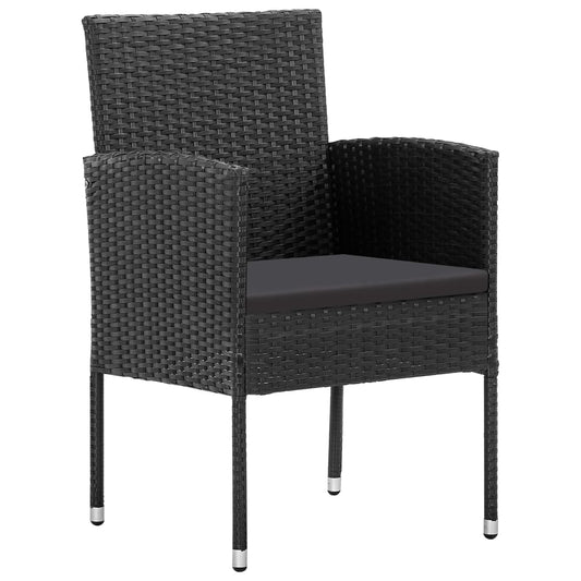 NNEVL Garden Chairs with Black Cushions 4 pcs Black Poly Rattan - UrbanNest Co
