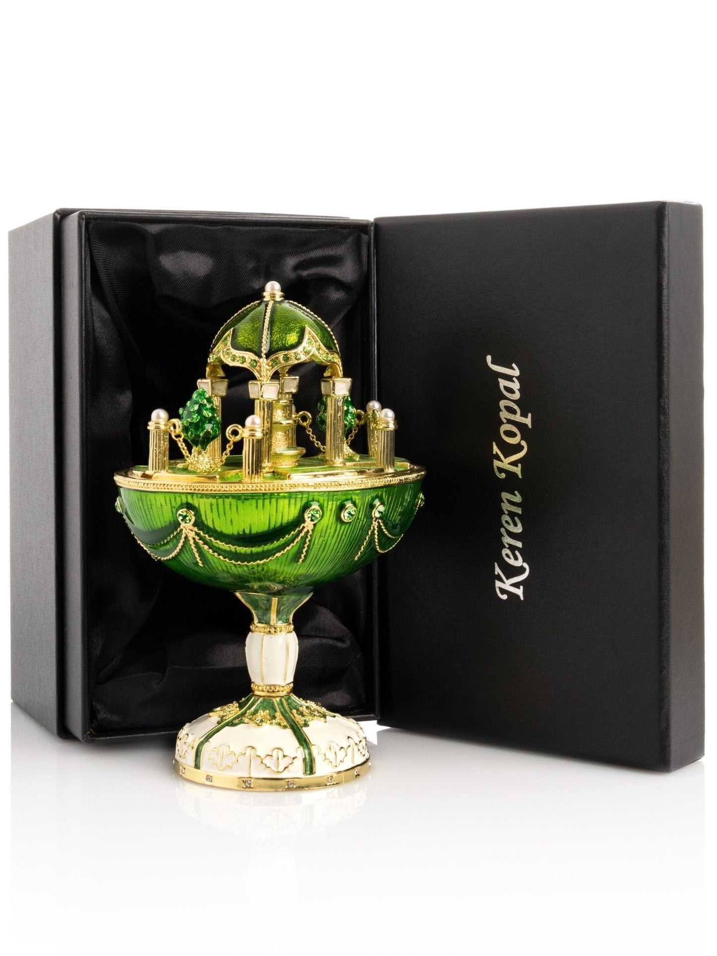 Garden Pavilion Design Cupola Fountain Green Egg Limited Edition of 250 Trinket Box - UrbanNest Co