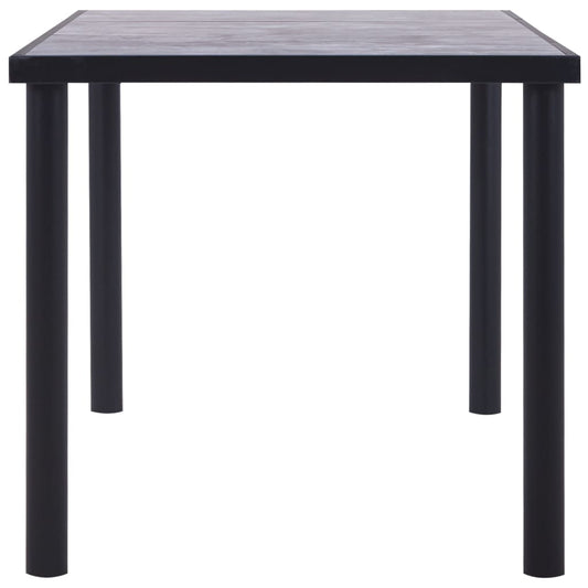 NNEVL Dining Table Black and Concrete Grey 160x80x75 cm MDF - UrbanNest Co