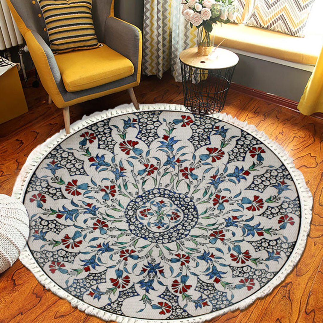 SOGA 2X 120cm Mandala Area Rug for Living Room Lounge Bedroom Anti - slip Doormat Home Decor - UrbanNest Co