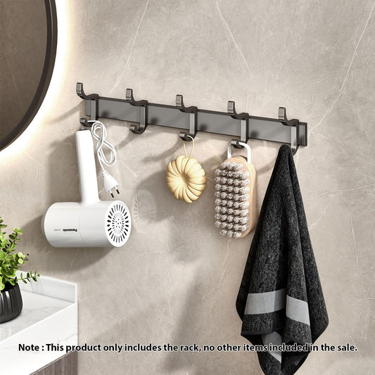 SOGA 2X 37cm Wall Mounted Towel Rack Space - Saving Hanger Organiser with Durable Hooks - UrbanNest Co