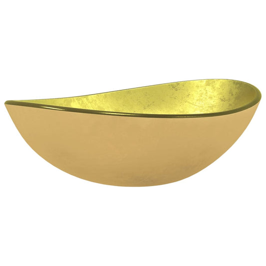 NNEVL Basin Tempered Glass 54.5x35x15.5 cm Gold - UrbanNest Co