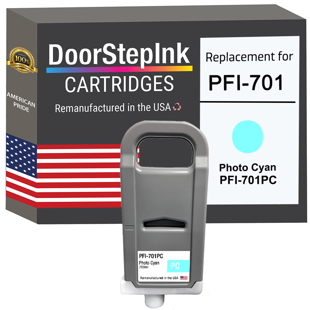 DoorStepInk Brand for Canon PFI - 701 700mL Photo Cyan PFI - 701PC Remanufactured in the USA Ink Cartridge - UrbanNest Co