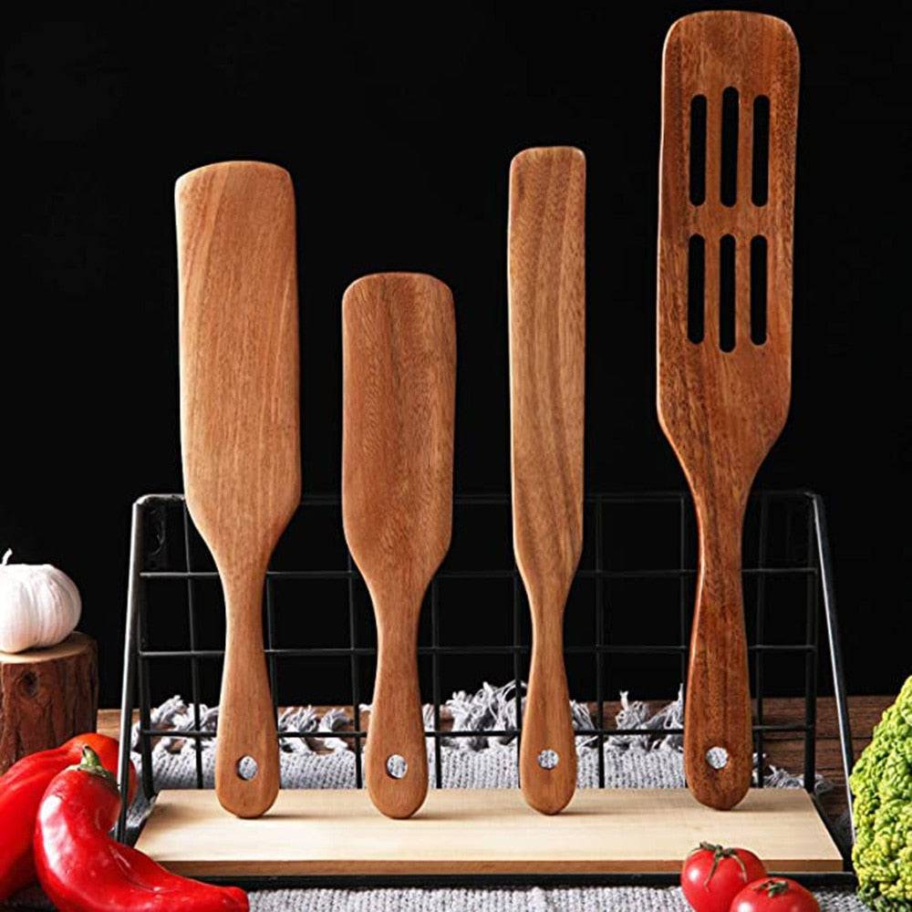 Teak Wooden Cooking Set - UrbanNest Co