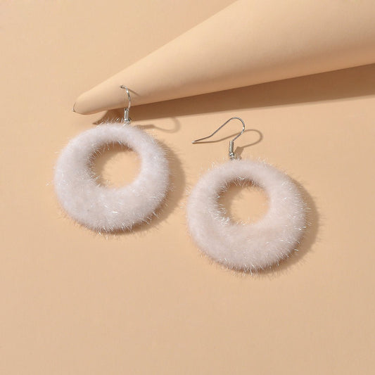 Unique Designer White Circle Big Chunky Dangle Earrings for Women Party Holiday - UrbanNest Co