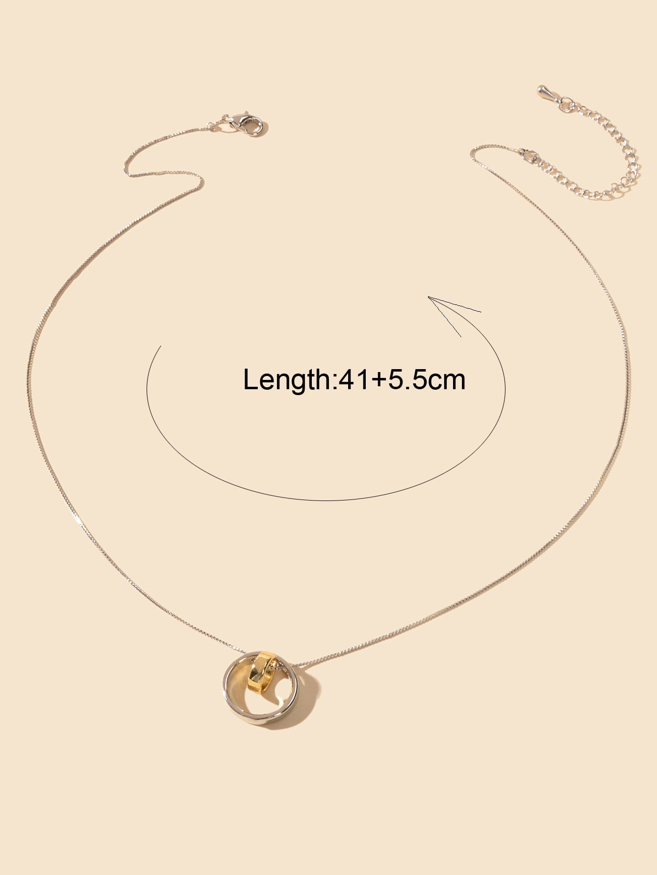 Trendy Designer Jewellery Silver Chain Gold Silver Circle Pendant Women Necklace - UrbanNest Co
