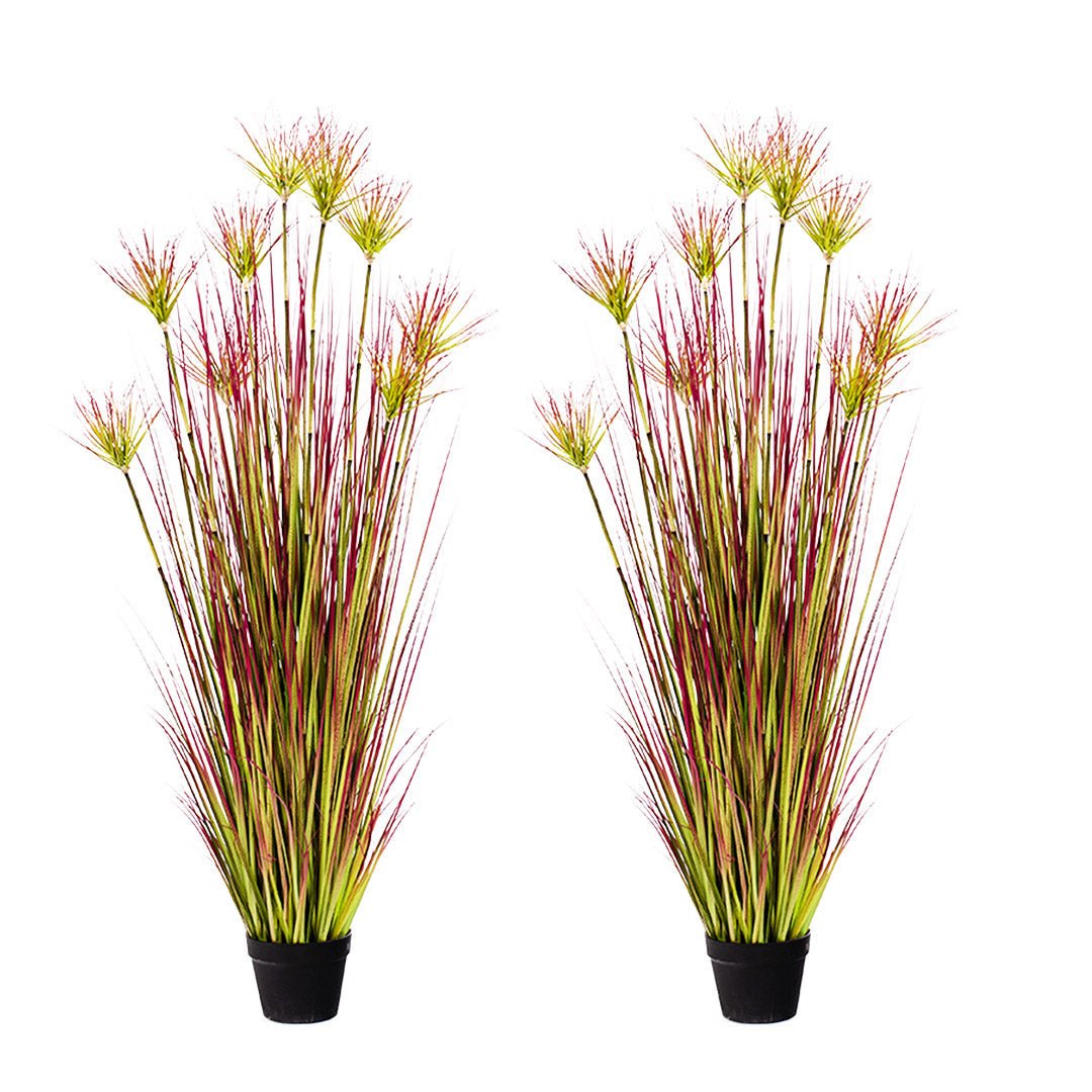 SOGA 2X 150cm Purple - Red Artificial Indoor Potted Papyrus Plant Tree Fake Simulation Decorative - UrbanNest Co