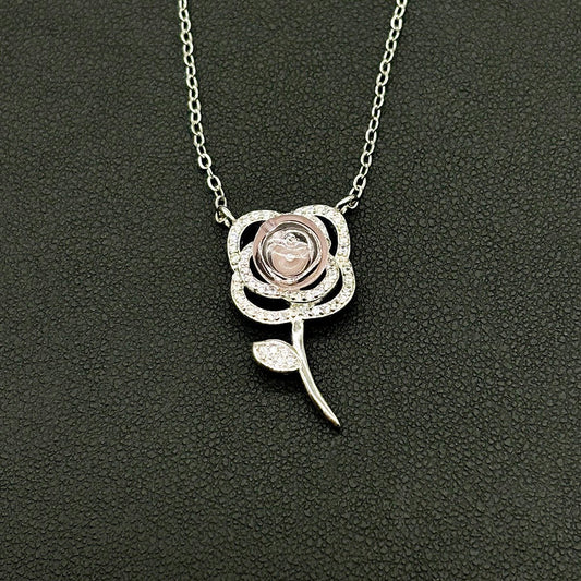 Sterling Silver Rose Garden Aroma Necklace - Pink | Energy & Healing | Diffuse on the go - UrbanNest Co