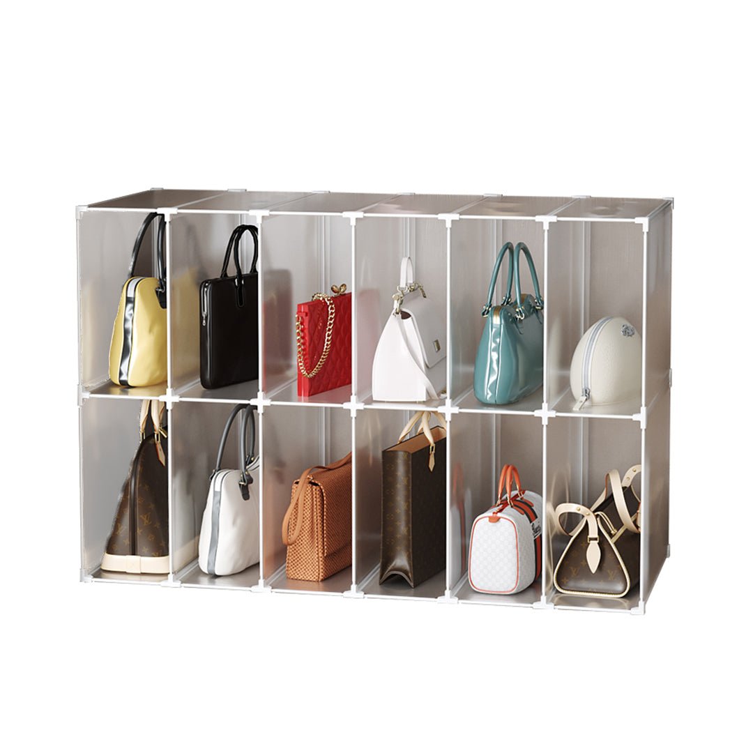 SOGA 12 - Cube Portable Bag Box Foldable Cubby DIY Organiser Tote Clutch Purse Space Saving Shelf Cabinet - UrbanNest Co