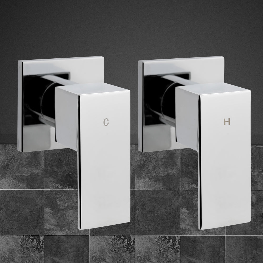 NNEDSZ Bathroom Taps Faucet Rain Shower Head Set Hot And Cold Diverter DIY Chrome - UrbanNest Co