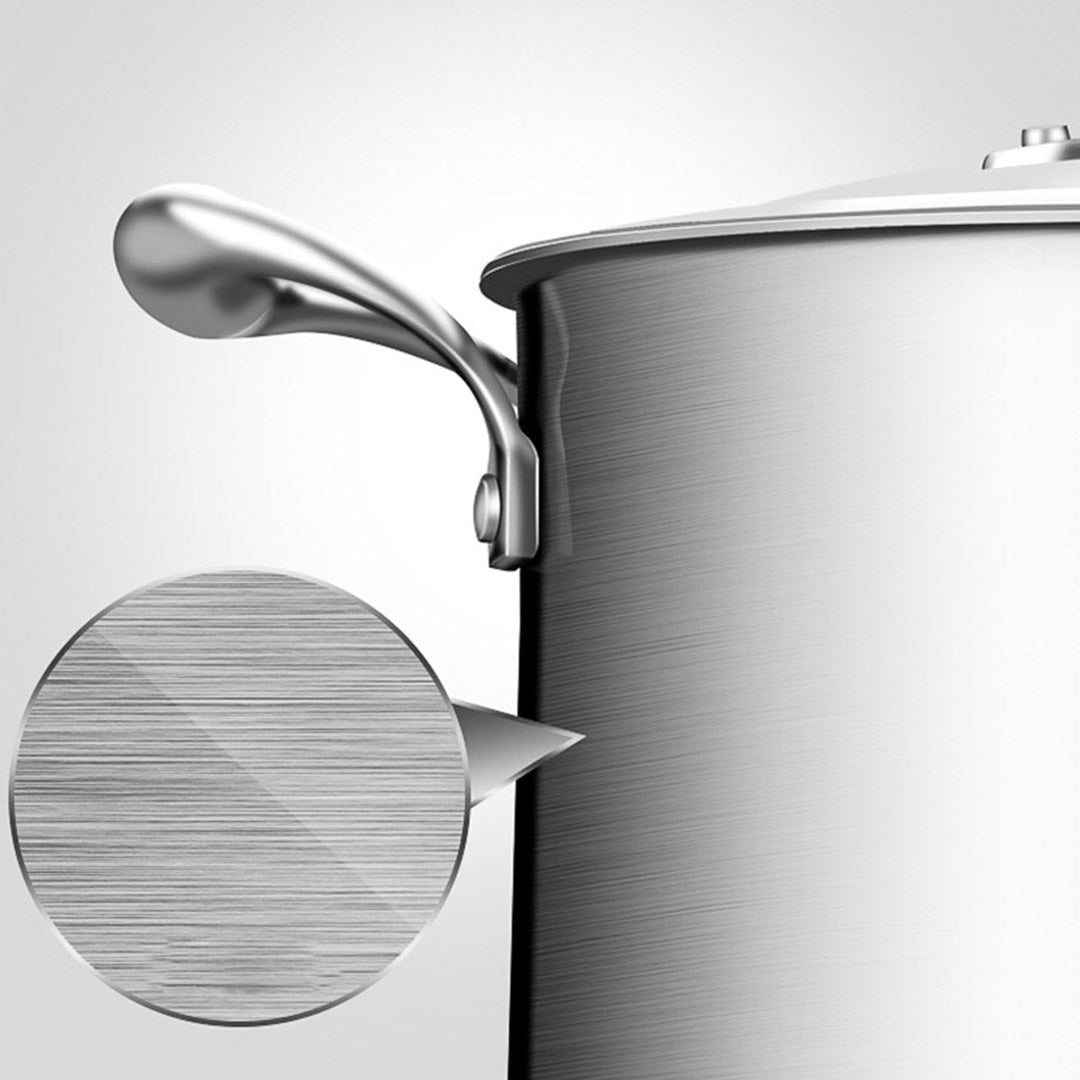 NNEAGS 2X 24cm Stainless Steel Soup Pot Stock Cooking Stockpot Heavy Duty Thick Bottom with Glass Lid - UrbanNest Co