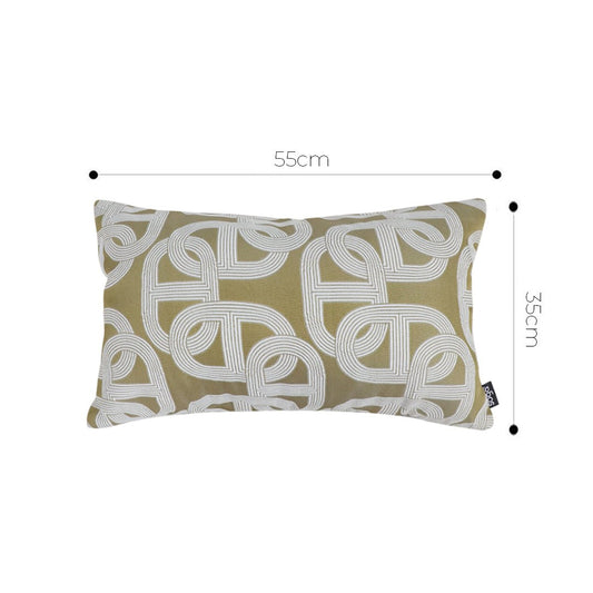 SOGA 35cm Artistic Olive Green White Geometric Pattern Throw Pillow - UrbanNest Co
