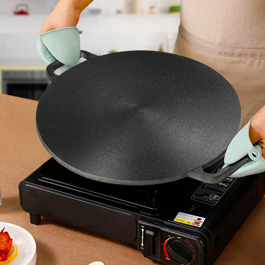 SOGA 2X Cast Iron Induction Crepes Pan Baking Cookie Pancake 40x33cm - UrbanNest Co