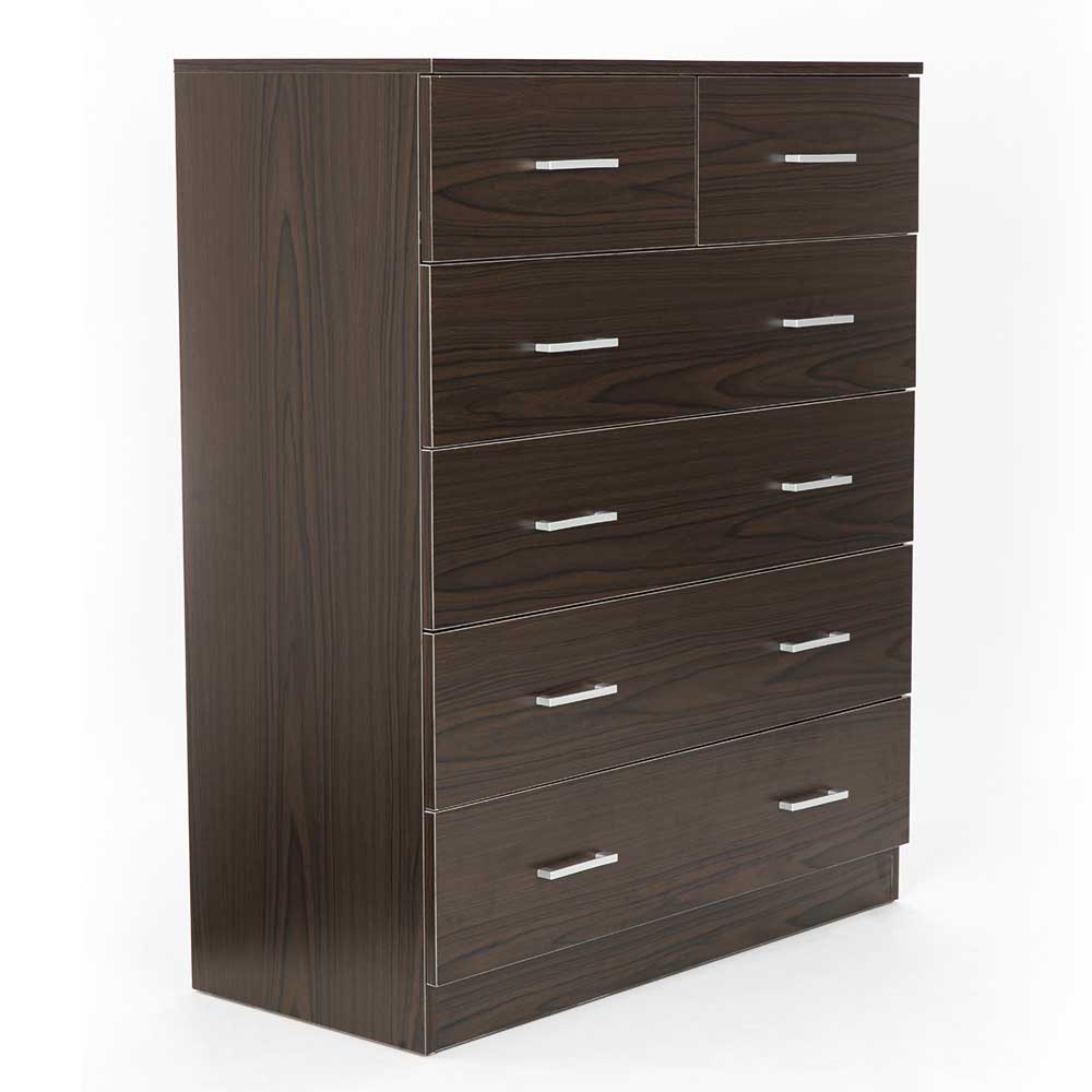 NNEDPE Tallboy Dresser 6 Chest of Drawers Cabinet 85 x 39.5 x 105 - Brown - UrbanNest Co