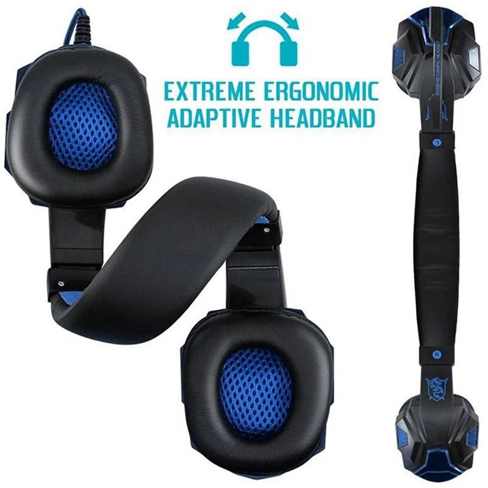 NNEOBA Wired Gaming Headset with Noise Cancelling Microphone(Blue) - UrbanNest Co