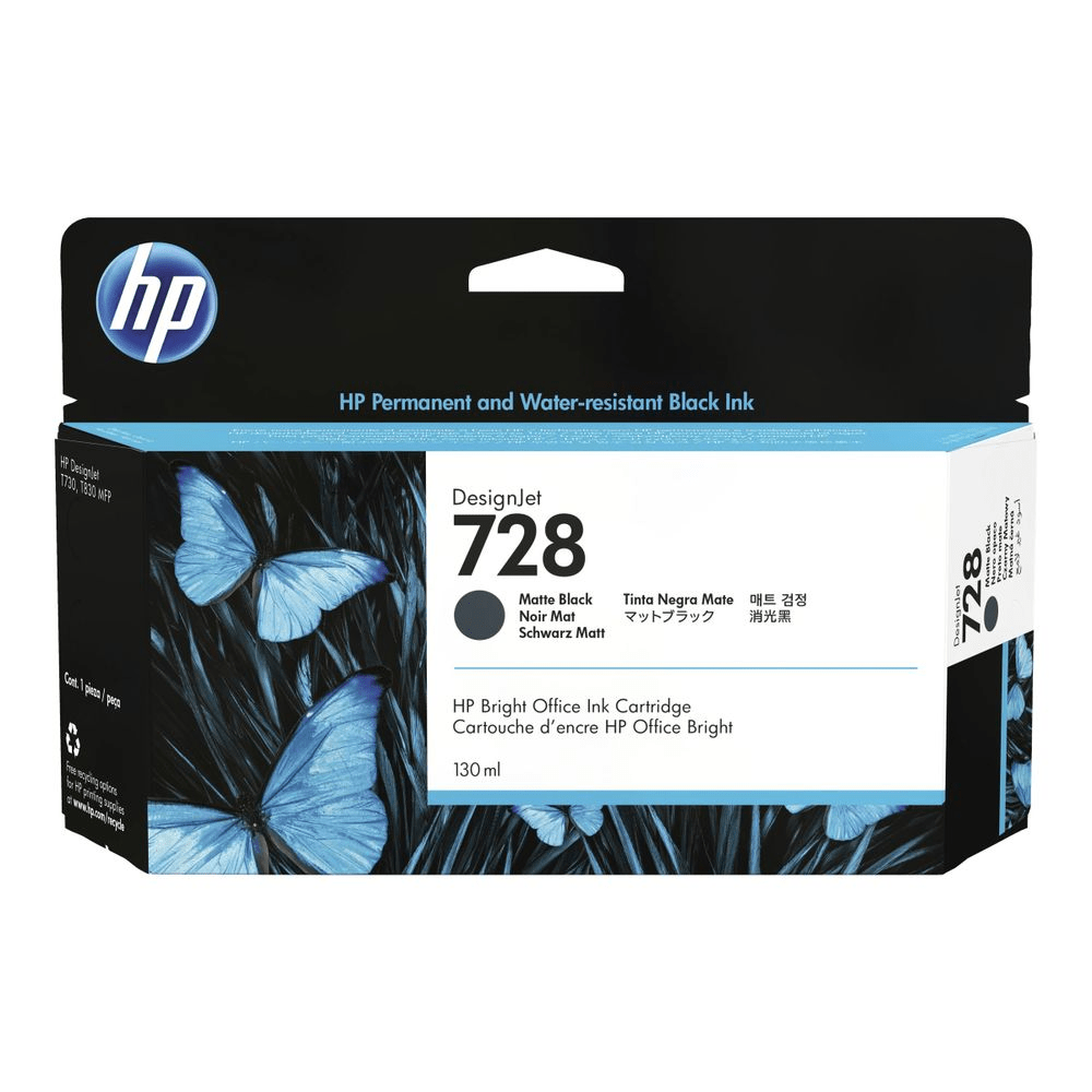 HP 728 матово черно 130 мл оригинална мастилена касета за принтер DesignJet (3WX25A) - UrbanNest Co