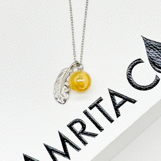 Sterling Silver Leave Aroma Necklace - Yellow | Energy & Healing | Diffuse on the go - UrbanNest Co